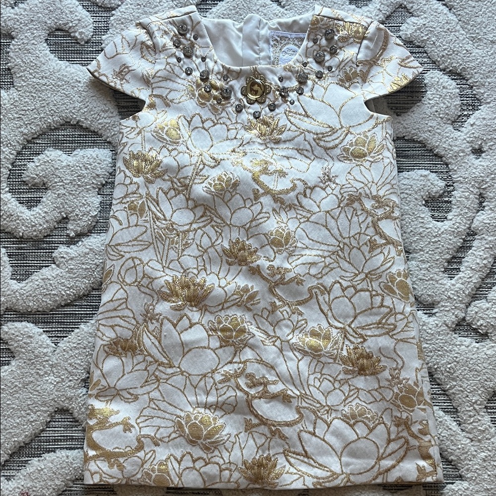 Disney Gold Floral Kids Dress